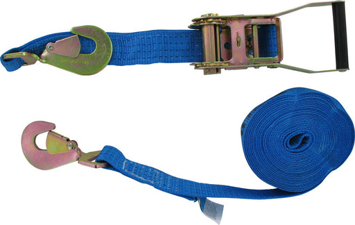 Zurrgurt 2-tlg. mit Ratsche 50 mm / 8 m Karabinerhaken blau