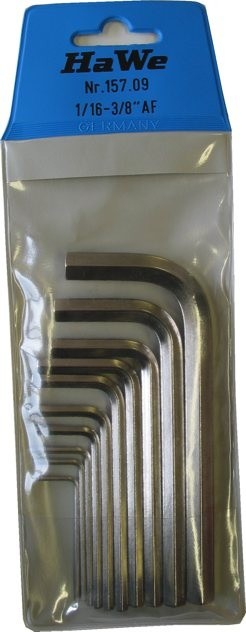 Sechskantschlüsselsatz Zoll AF 9 tlg. 1/16-3/8 Zoll