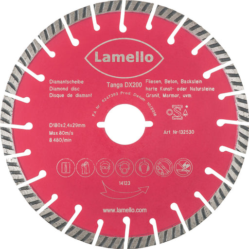 Diamant-Trennscheibe LAMELLO Ø180mm zu Tanga DX200