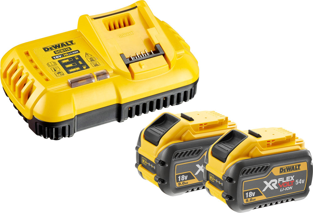 Akku-Starterkit DEWALT inkl. Ladegerät DCB118X2 2 Akkus 54V/18V/9Ah
