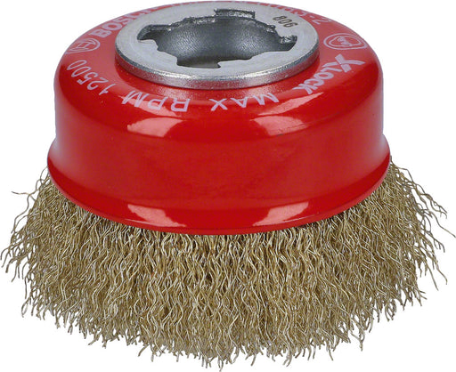 Topfbürste Bosch X-LOCK 75 x 0,30 mm gewellte Messingbürsten