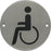 Hinweisschild Hoppe Ø 100 mm Edelstahl matt E664B  Zoll Behinderten-WC Zoll