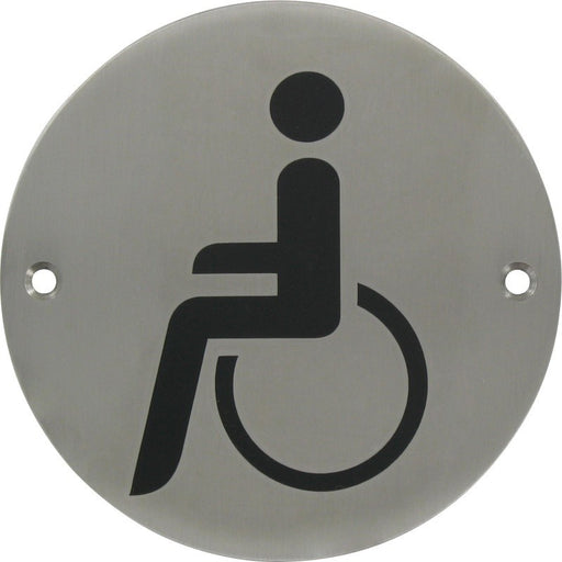Hinweisschild Hoppe Ø 100 mm Edelstahl matt E664B  Zoll Behinderten-WC Zoll