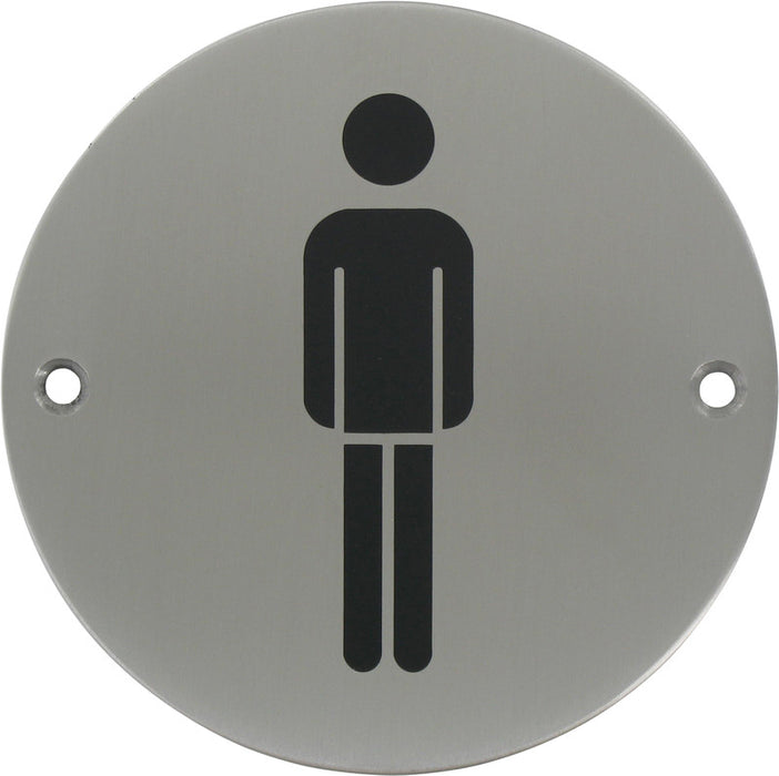 Hinweisschild Hoppe Ø 100 mm Edelstahl matt E664M  Zoll Herren-WC Zoll