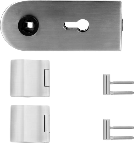 Glastürschloss-Set Karcher EGS 370 mit 3-teiligen Bändern PZ Edelstahl matt