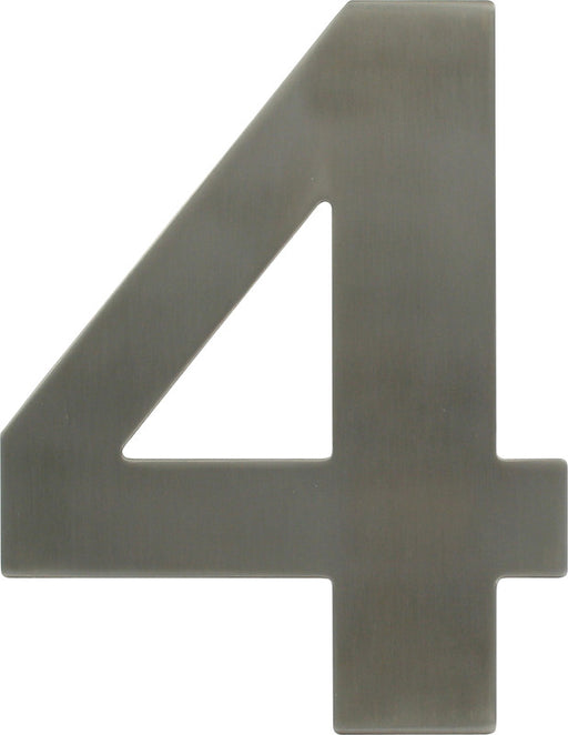Hausnummer KARCHER Nr. "4" - Höhe 150 mm - Edelstahl matt