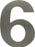 Hausnummer KARCHER Nr. "6" - Höhe 150 mm - Edelstahl matt