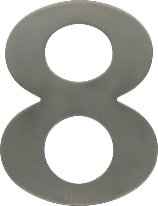 Hausnummer KARCHER Nr. "8" - Höhe 150 mm - Edelstahl matt