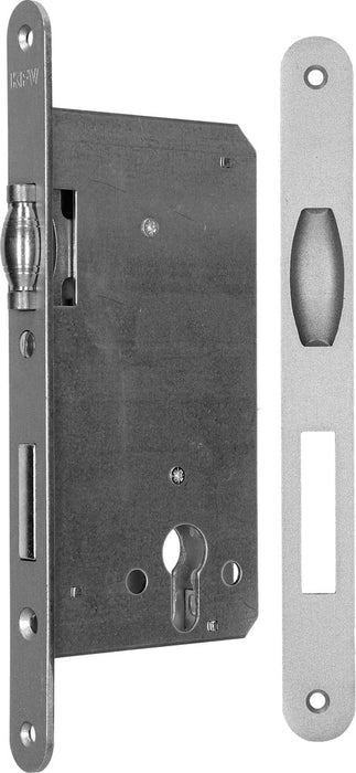 Pendeltürschloss KFV 486 PZW 55 mm 20 mm altsilber rund