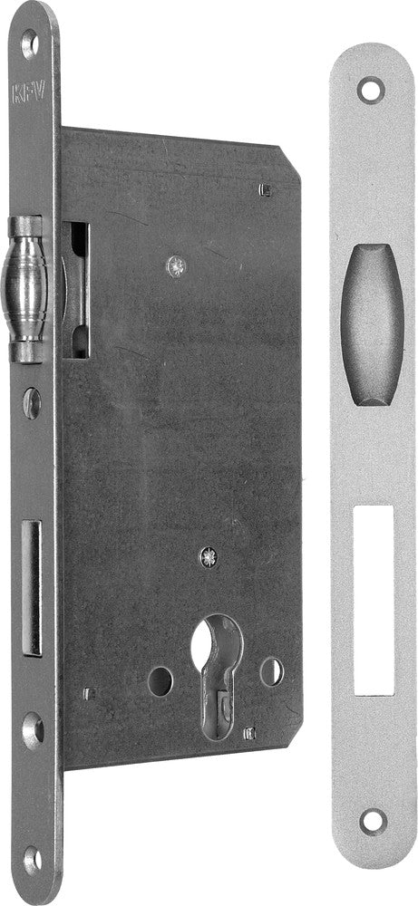 Pendeltürschloss KFV 486 PZW 55 mm 20 mm altsilber rund