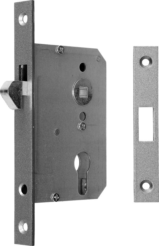 Schiebetür-Einsteckschloss m. Hakenfalle Nr.139 PZ Stulp 20 mm Dorn 55mm silber