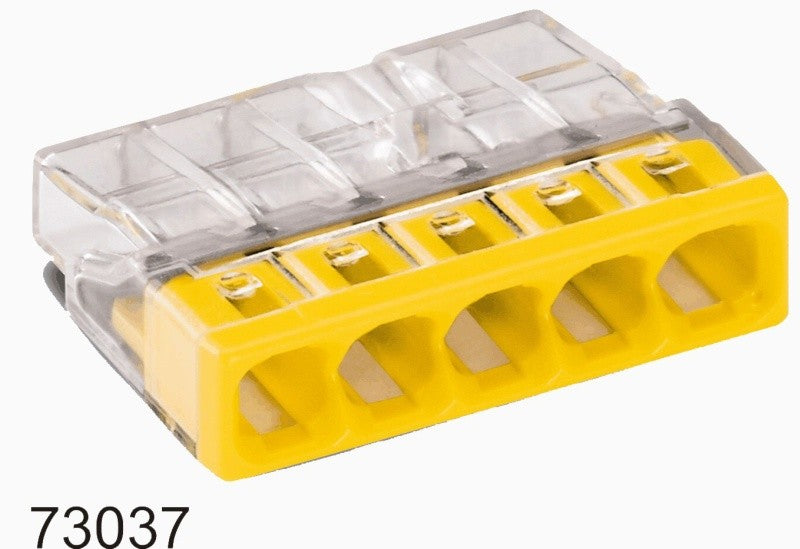 WAGO Compact-Dosenklemme 5 x 0,5 - 2,5 mm² transp/gelb