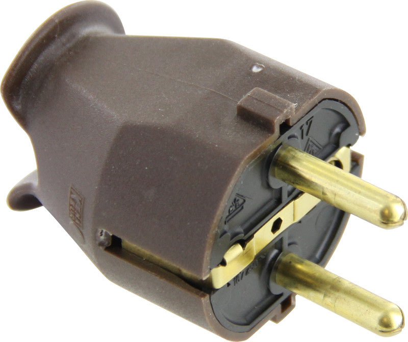 Stecker Schuko Kunststoff 230V braun