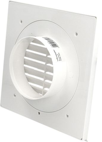 Außengitter 200 x 200 mm / Anschluß ø 100 mm / o. Rückstauklappe