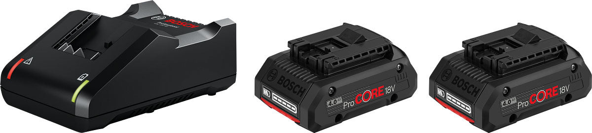 Bosch Akku Basis-Set ProCORE - 2 x 18 V / 4,0 Ah Akkus - GAL 18V-40 Ladegerät