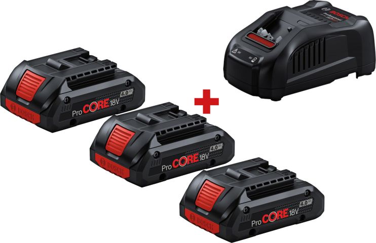 Bosch Akku Basis-Set ProCORE - 3x18 V / 4,0 Ah Akkus - GAL 1880 CV Ladegerät
