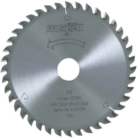 HM-Sägeblatt Mafell 120x1,8x20mm FZ/TR Z40 Feinschnitt