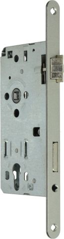Haustür-Einsteckschloss Dorn 65 mm Stulp 20 mm rund PZ silber DIN rechts