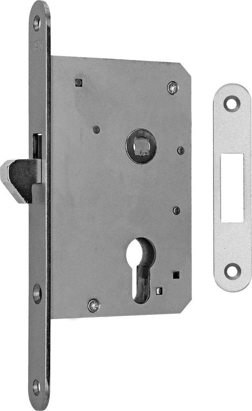 Schiebetürschloss KFV 1632 PZ 55 mm 20 mm altsilber rund