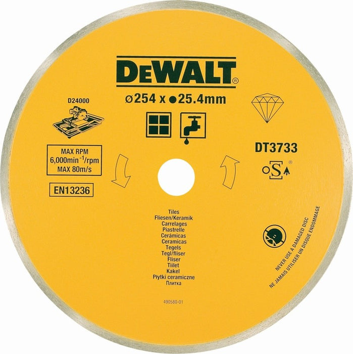 Diamanttrennscheibe DEWALT Ø254x25,4mm Fliesen Keramik