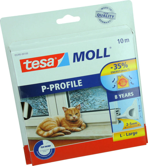 Hohlprofil-Gummi TESA 10 m. 9x5,5 mm weiß
