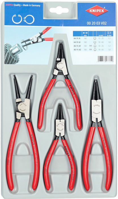 Sicherungsring-Zangen-Set KNIPEX 4-teilig für Innen- und Außenringe