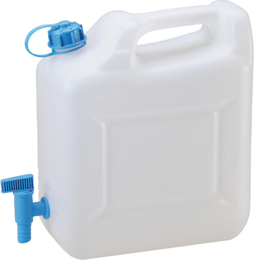Wasser-Kanister / weiß / 12 l  / aus HDPE mit Ablasshahn