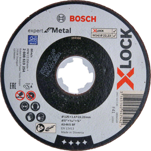 Trennscheibe Bosch X-LOCK 125 x 1,6 x 22,23 mm, Expert for Metal, gerade