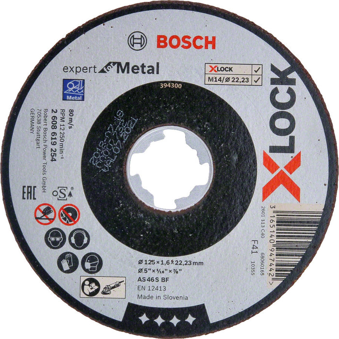 Trennscheibe Bosch X-LOCK 125 x 2,5 x 22,23 mm, Expert for Metal, gerade