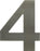 Hausnummer KARCHER Nr. "4" - Höhe 150 mm - Edelstahl matt