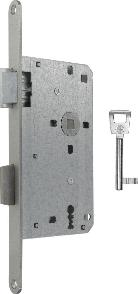 Zimmertür-Einsteckschloss KFV 106 1/2 Kl.1 BB links Stulp 16 mm rund altsilber