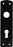 Außenschild für Zimmertür-Kastenschloss Serie 7+21 38x155 mm Kunststoff schwarz