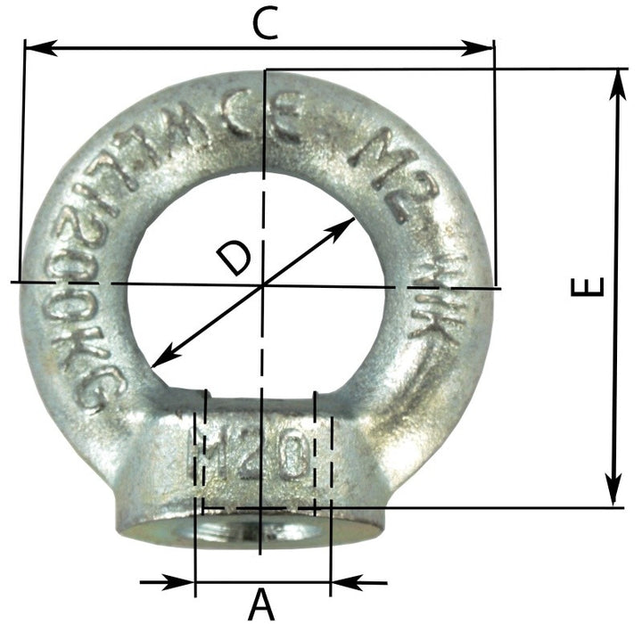 Ringmuttern DIN 582 M16 weiß vz.