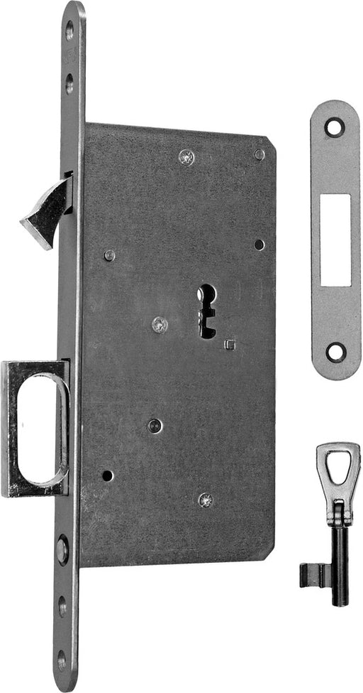 Schiebetürschloss KFV 1609 BB 55 mm 20 mm altsilber rund