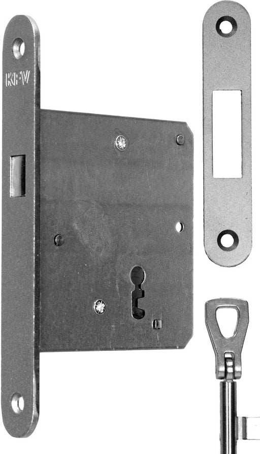 Schiebetürschloss KFV 1620 PZ 55 mm 20 mm altsilber rund